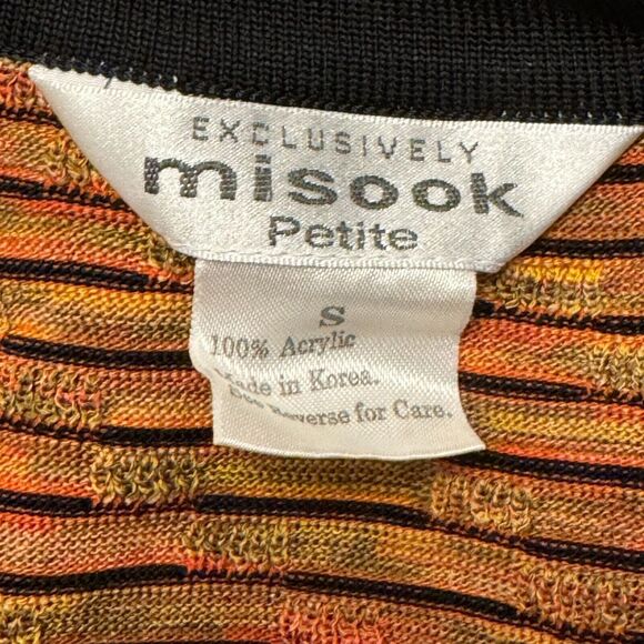 Exclusively Misook Petite Cardigan Womens Size PS Orange Brown Marled One Button - Picture 4 of 4